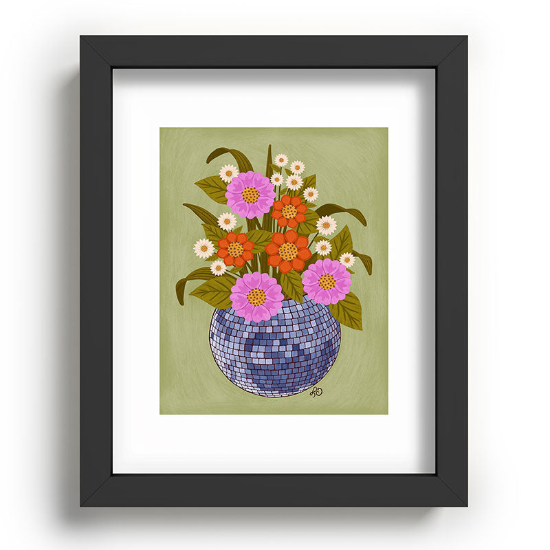 1970s Disco Ball Flower Pot  Framed Art Print