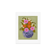 1970s Disco Ball Flower Pot  Art Print