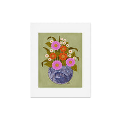 1970s Disco Ball Flower Pot  Art Print
