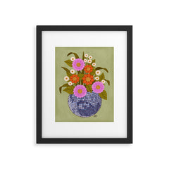 1970s Disco Ball Flower Pot  Framed Art Print