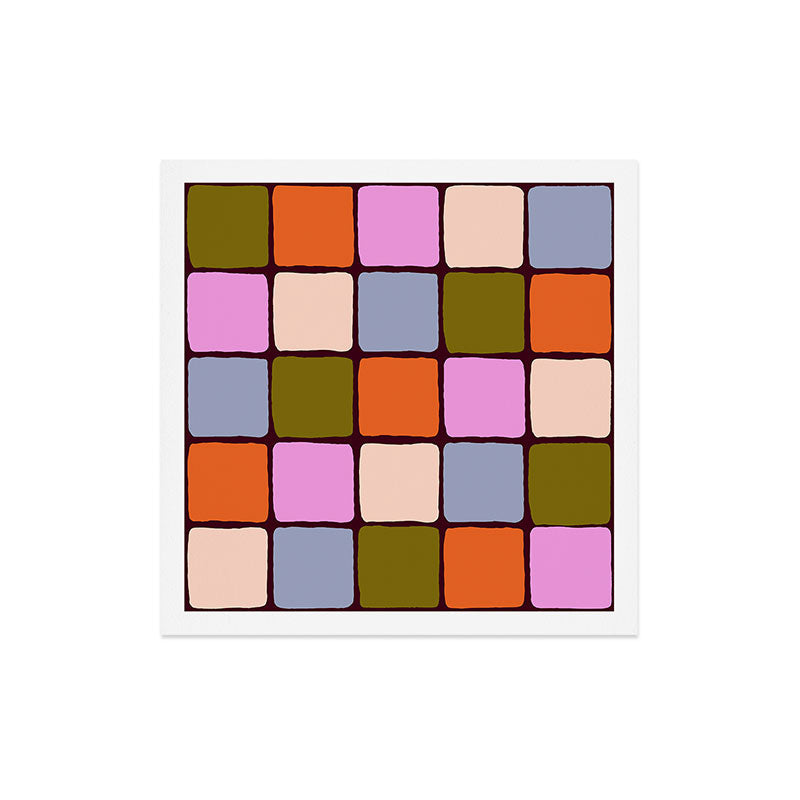 1970s Disco Dancefloor Checkerboard Pattern Art Print