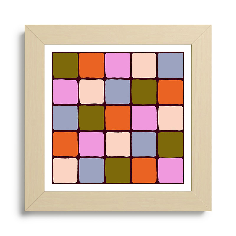 1970s Disco Dancefloor Checkerboard Pattern Framed Art Print