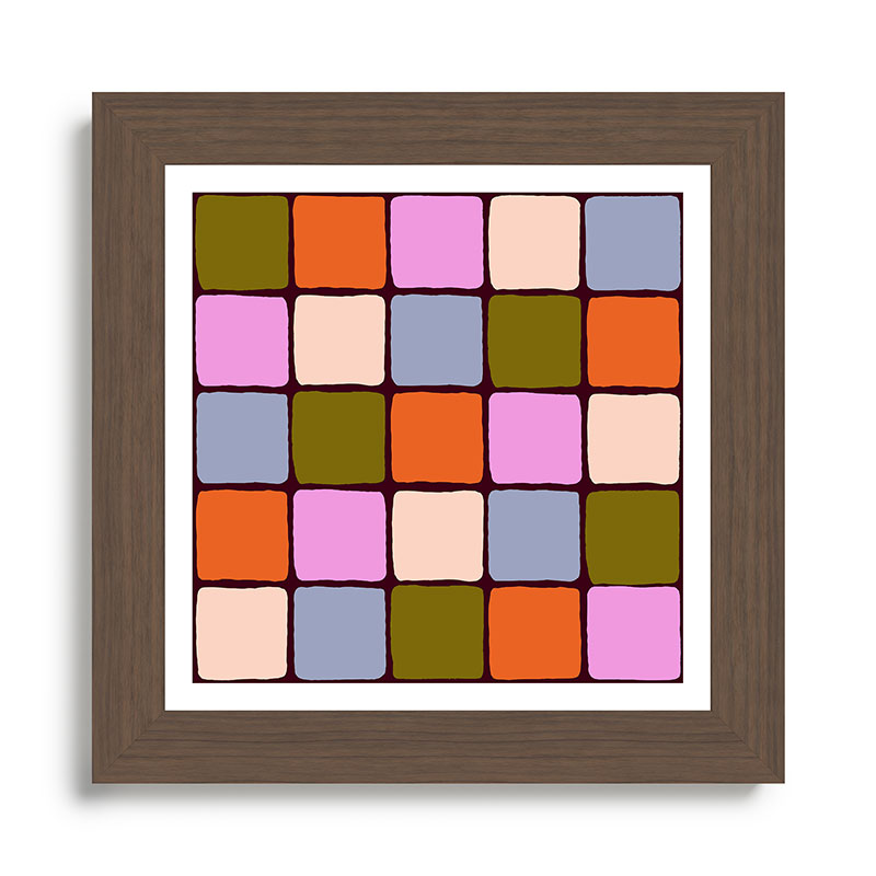 1970s Disco Dancefloor Checkerboard Pattern Framed Art Print