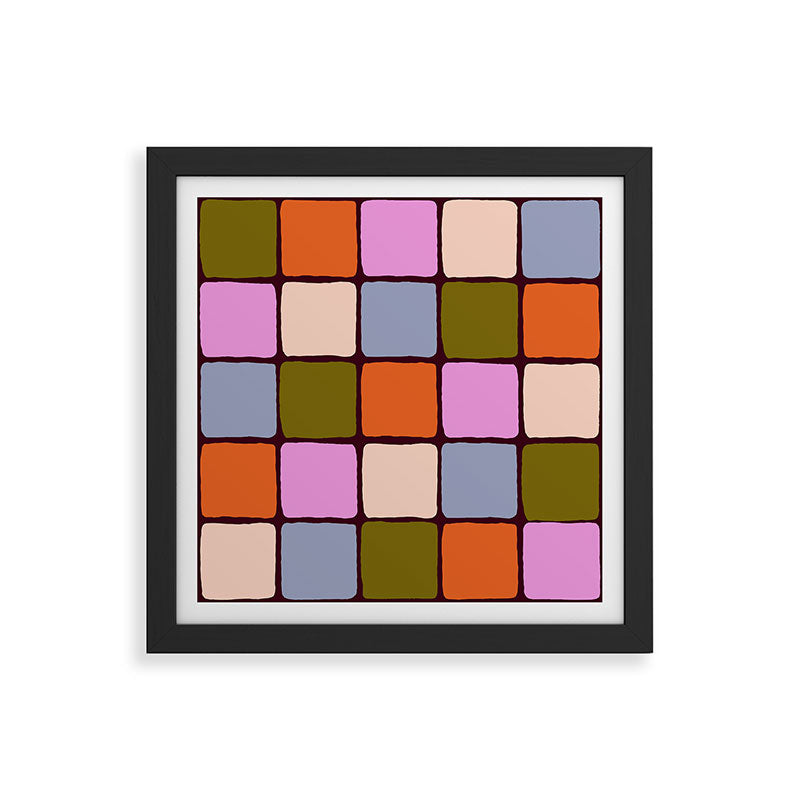 1970s Disco Dancefloor Checkerboard Pattern Framed Art Print