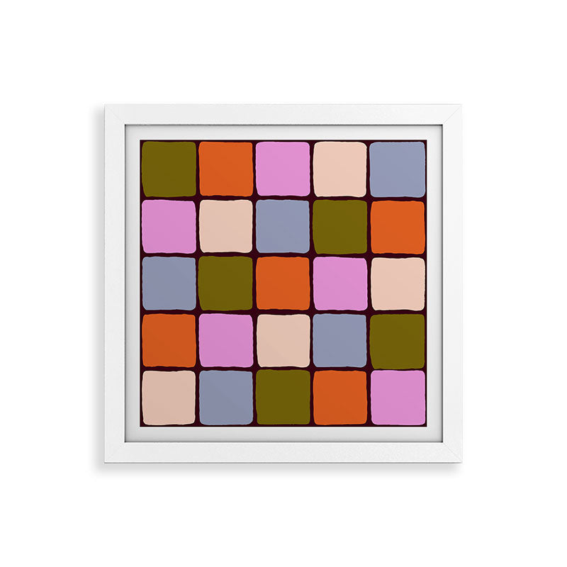 1970s Disco Dancefloor Checkerboard Pattern Framed Art Print