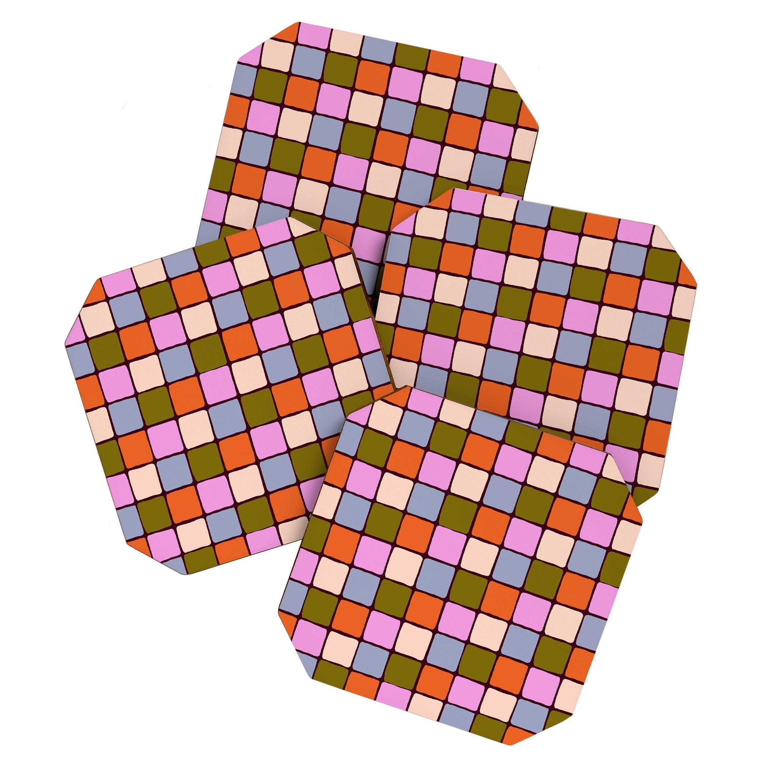 1970s Disco Dancefloor Checkerboard Pattern Coaster