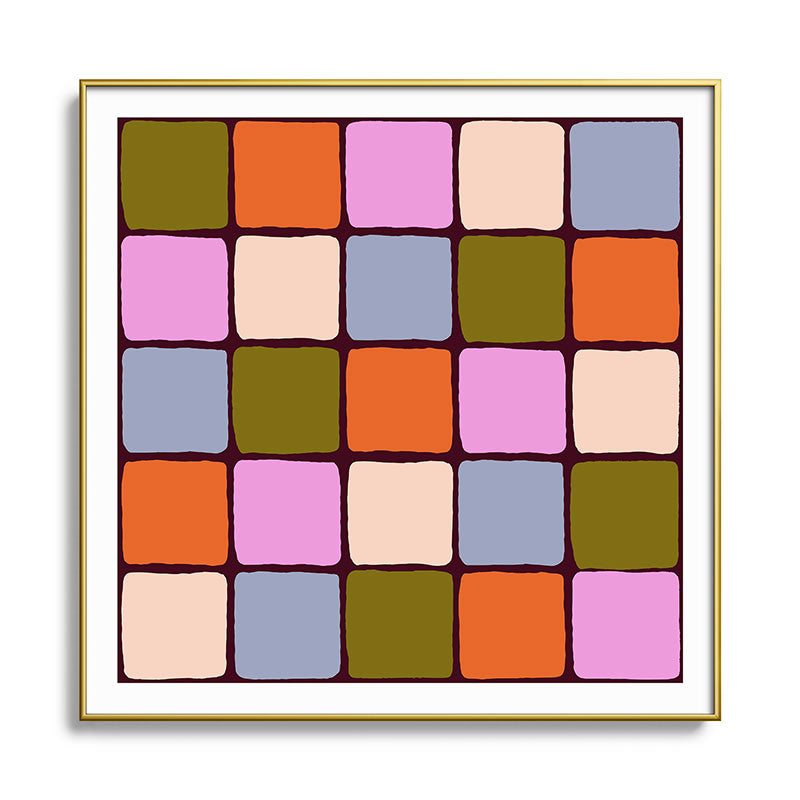 1970s Disco Dancefloor Checkerboard Pattern Framed Art Print