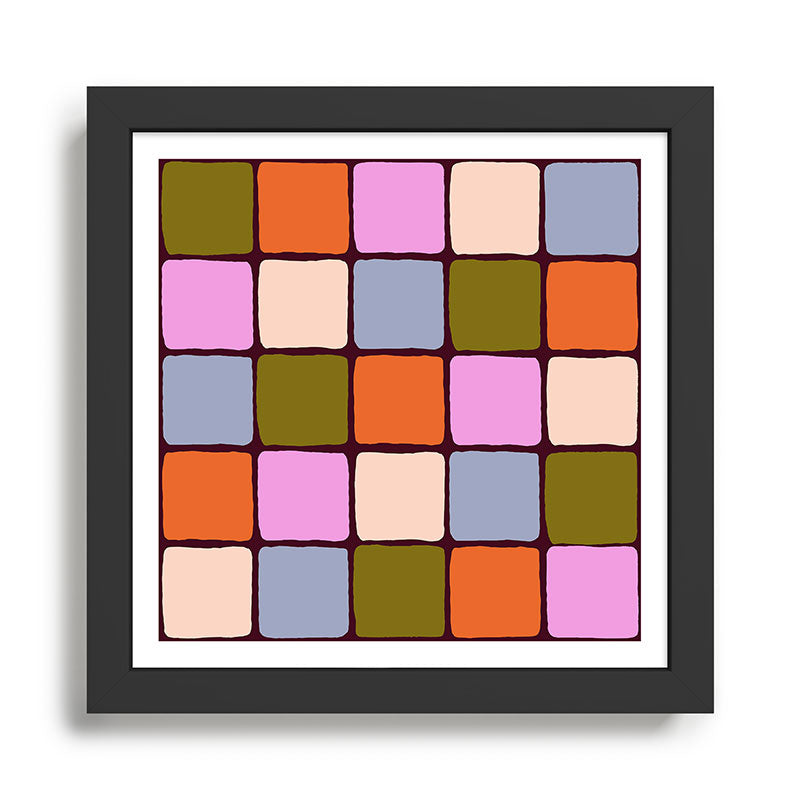 1970s Disco Dancefloor Checkerboard Pattern Framed Art Print