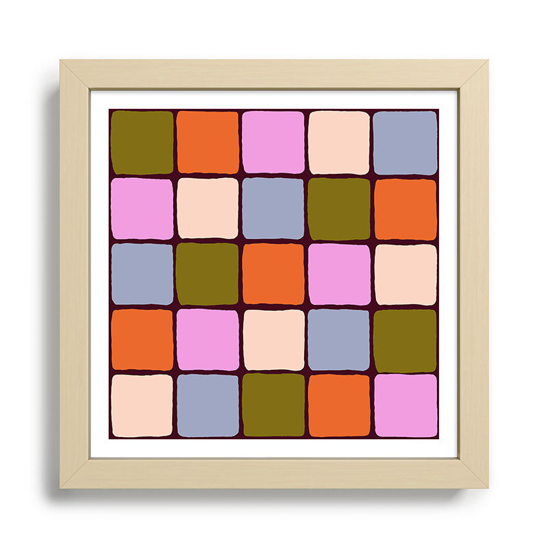 1970s Disco Dancefloor Checkerboard Pattern Framed Art Print