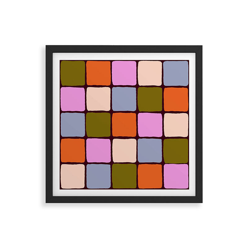 1970s Disco Dancefloor Checkerboard Pattern Framed Art Print