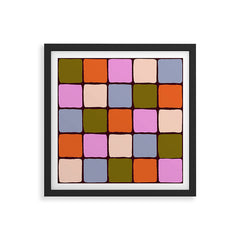1970s Disco Dancefloor Checkerboard Pattern Framed Art Print