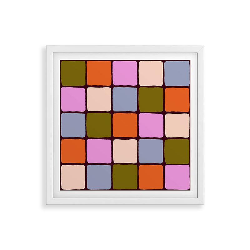 1970s Disco Dancefloor Checkerboard Pattern Framed Art Print