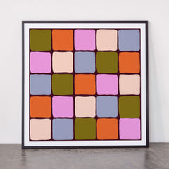 1970s Disco Dancefloor Checkerboard Pattern Framed Art Print