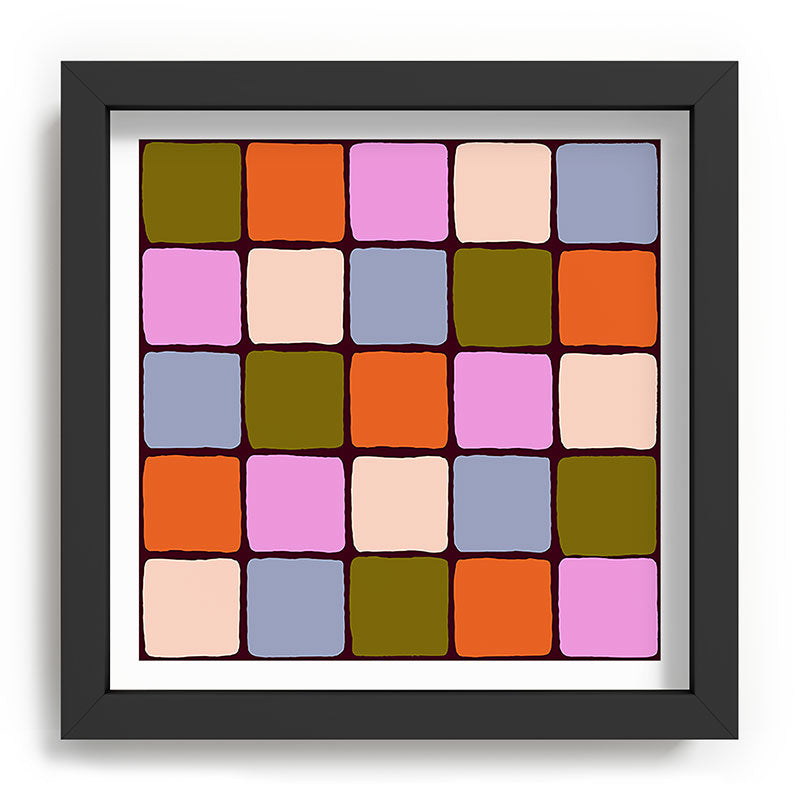 1970s Disco Dancefloor Checkerboard Pattern Framed Art Print