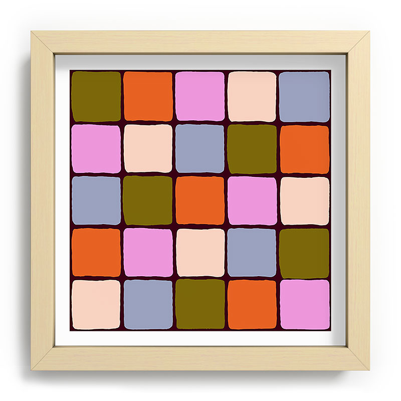 1970s Disco Dancefloor Checkerboard Pattern Framed Art Print