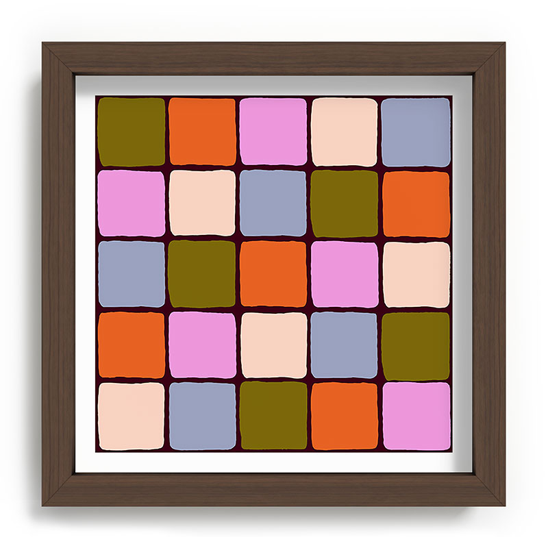 1970s Disco Dancefloor Checkerboard Pattern Framed Art Print