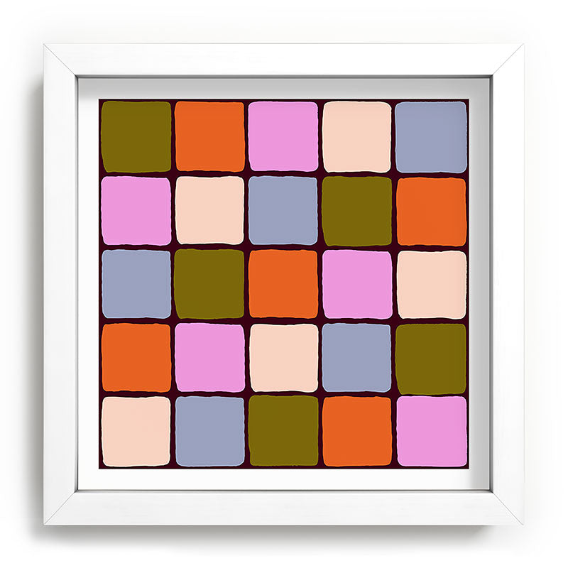1970s Disco Dancefloor Checkerboard Pattern Framed Art Print