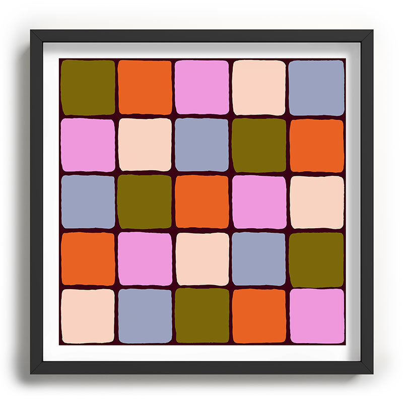 1970s Disco Dancefloor Checkerboard Pattern Framed Art Print