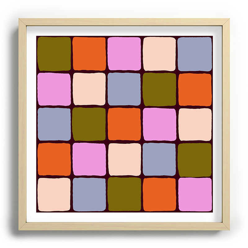 1970s Disco Dancefloor Checkerboard Pattern Framed Art Print