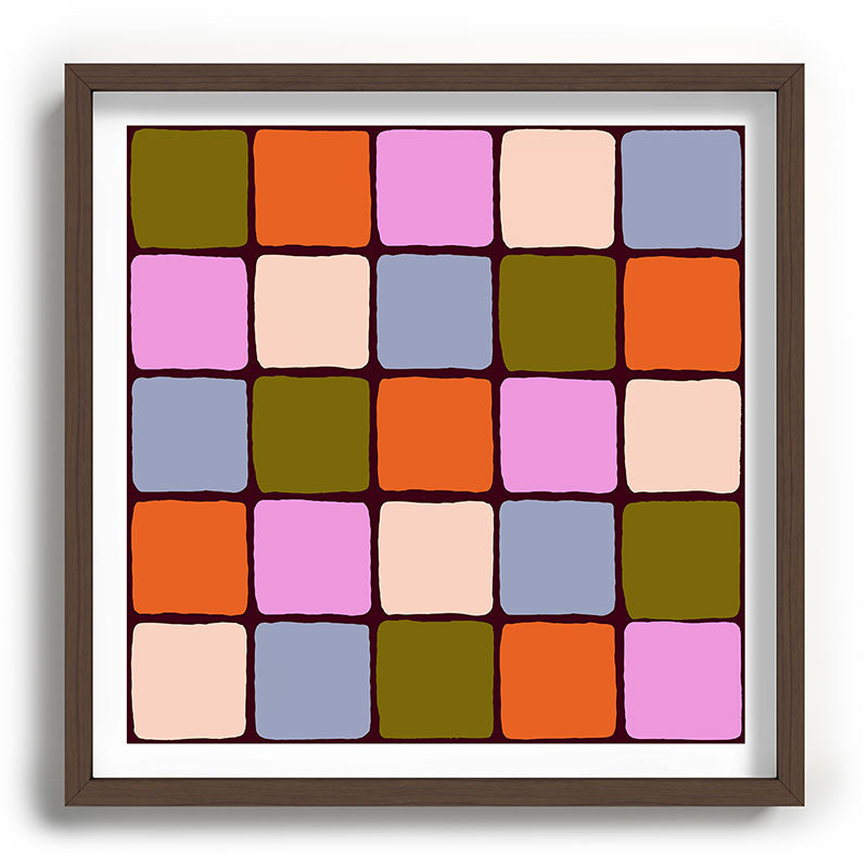 1970s Disco Dancefloor Checkerboard Pattern Framed Art Print