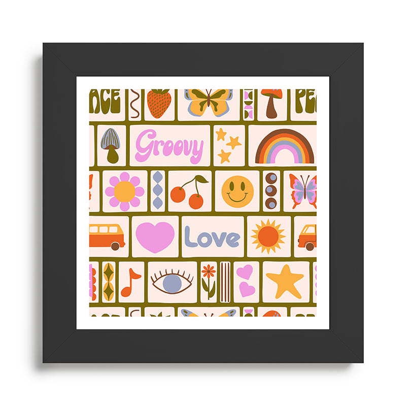 1970s Retro Pop Culture Icons Framed Art Print