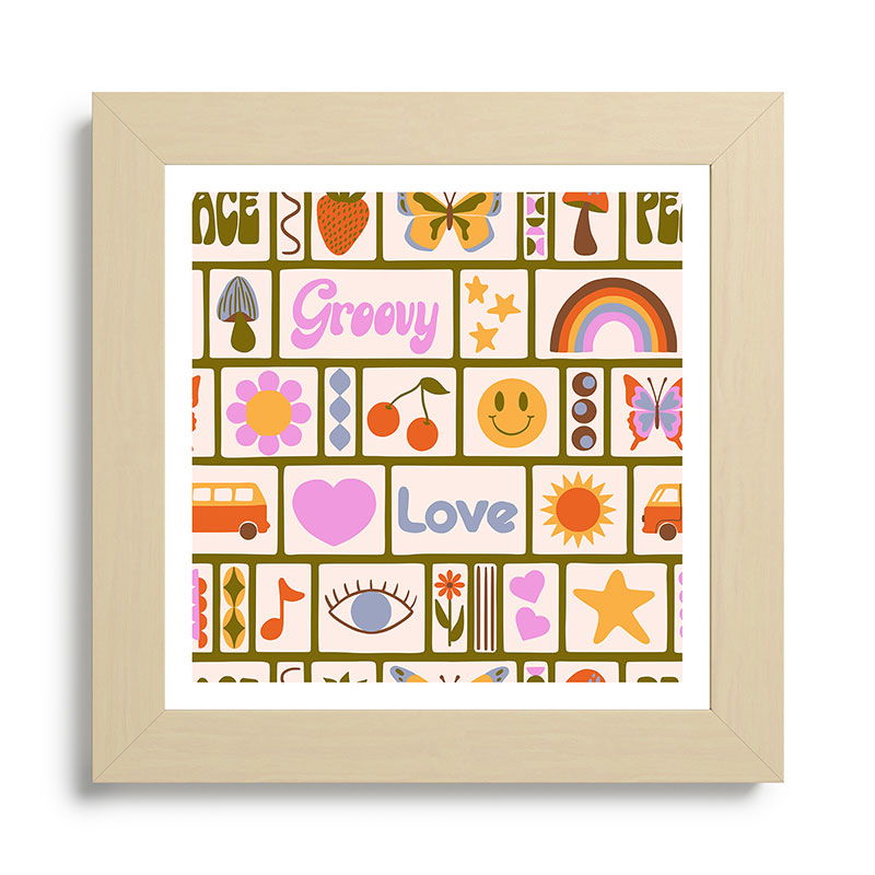 1970s Retro Pop Culture Icons Framed Art Print