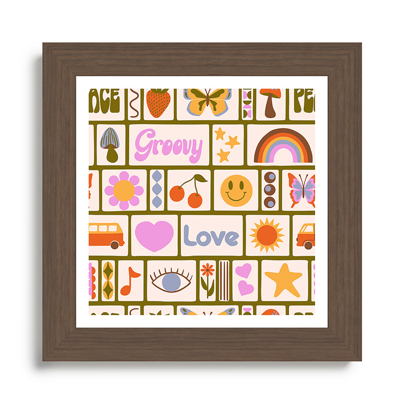 1970s Retro Pop Culture Icons Framed Art Print