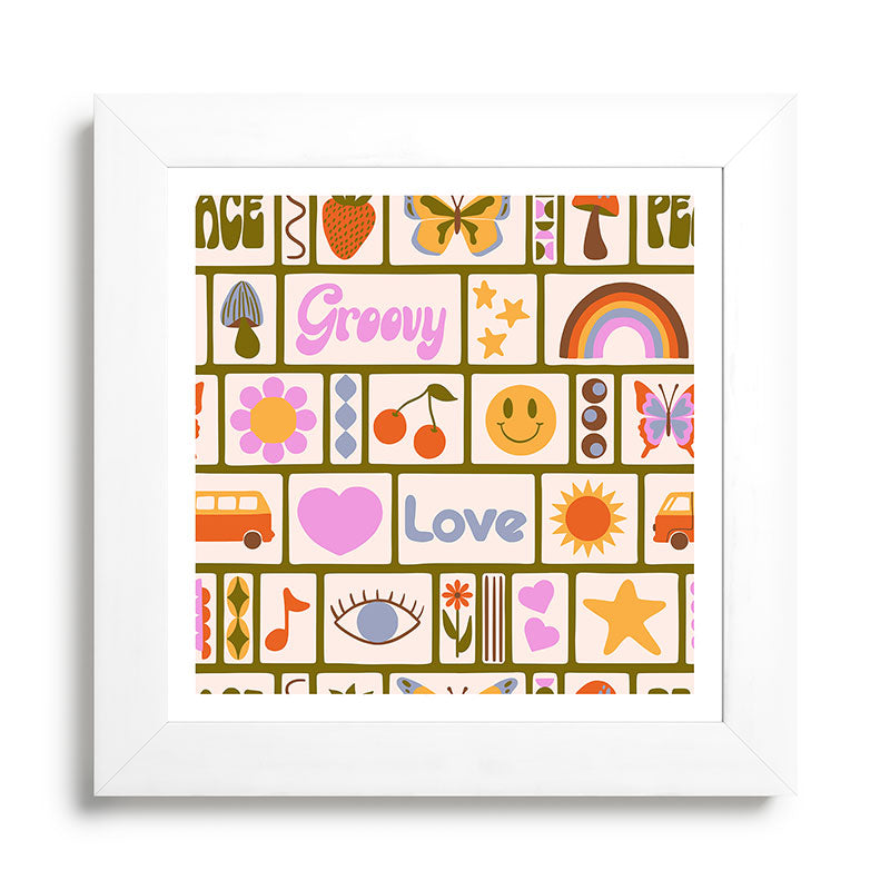 1970s Retro Pop Culture Icons Framed Art Print