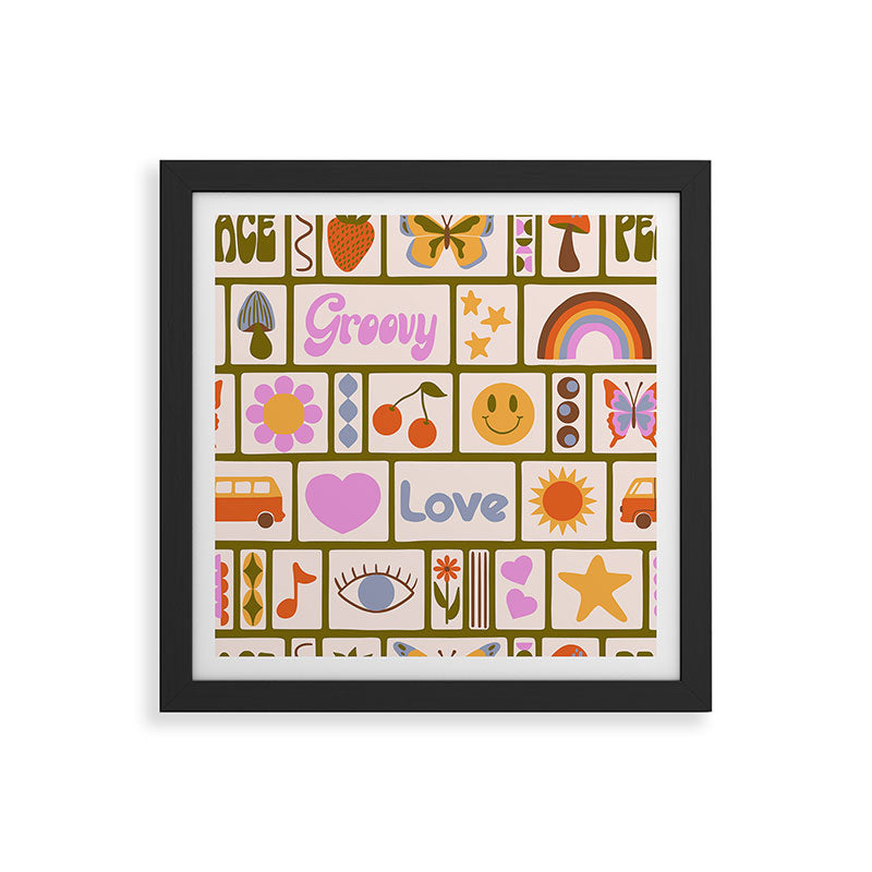 1970s Retro Pop Culture Icons Framed Art Print