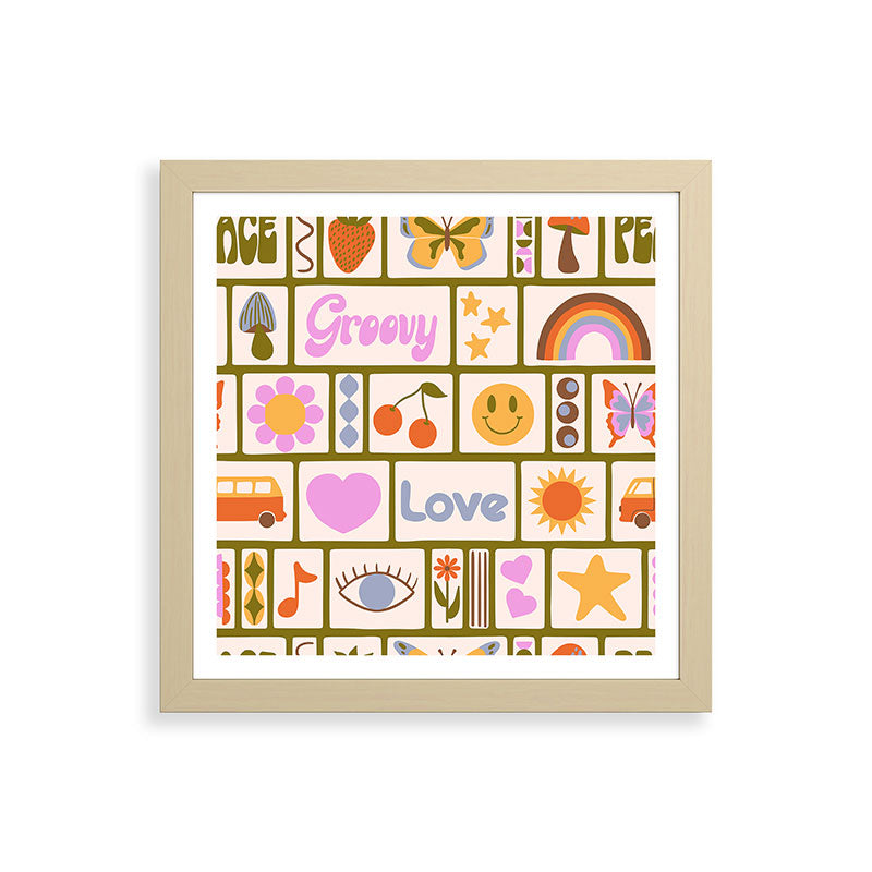 1970s Retro Pop Culture Icons Framed Art Print