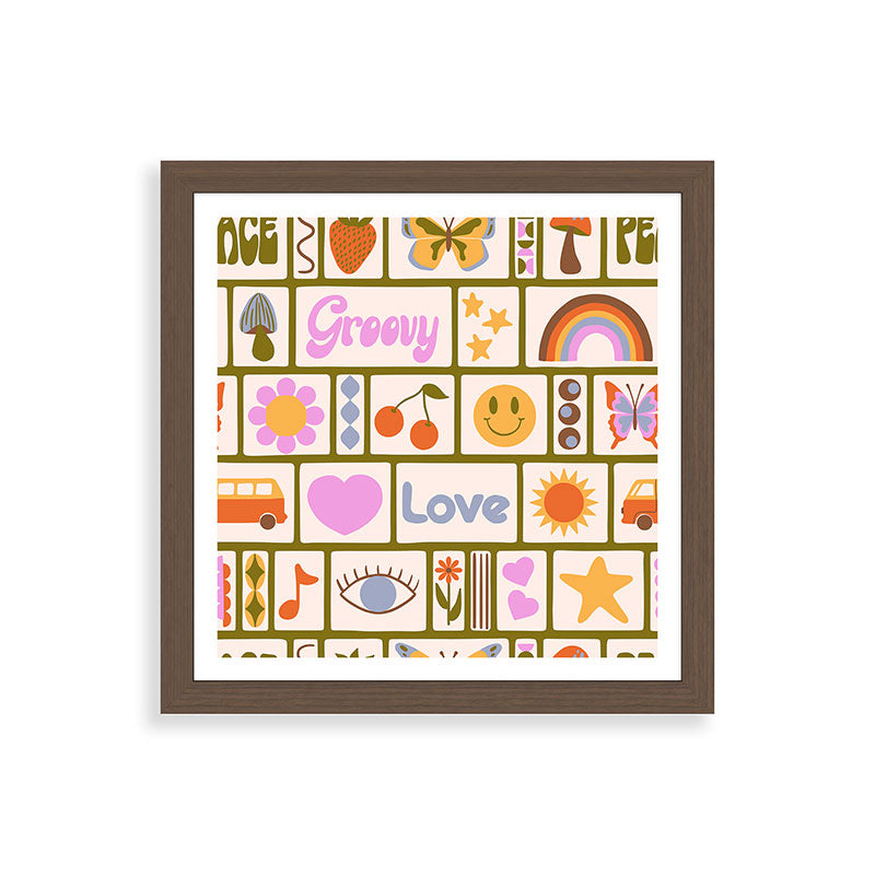 1970s Retro Pop Culture Icons Framed Art Print