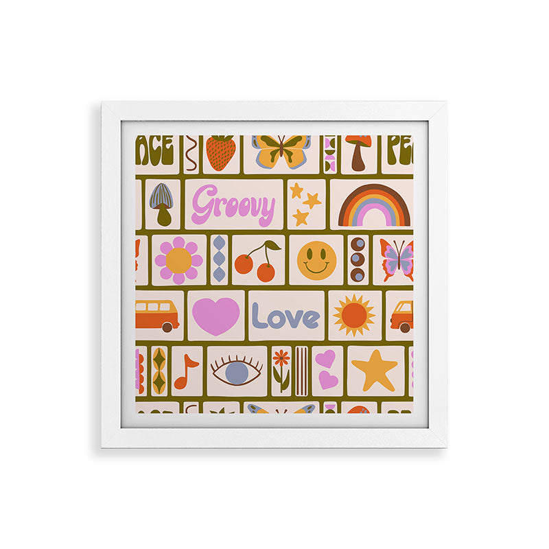 1970s Retro Pop Culture Icons Framed Art Print