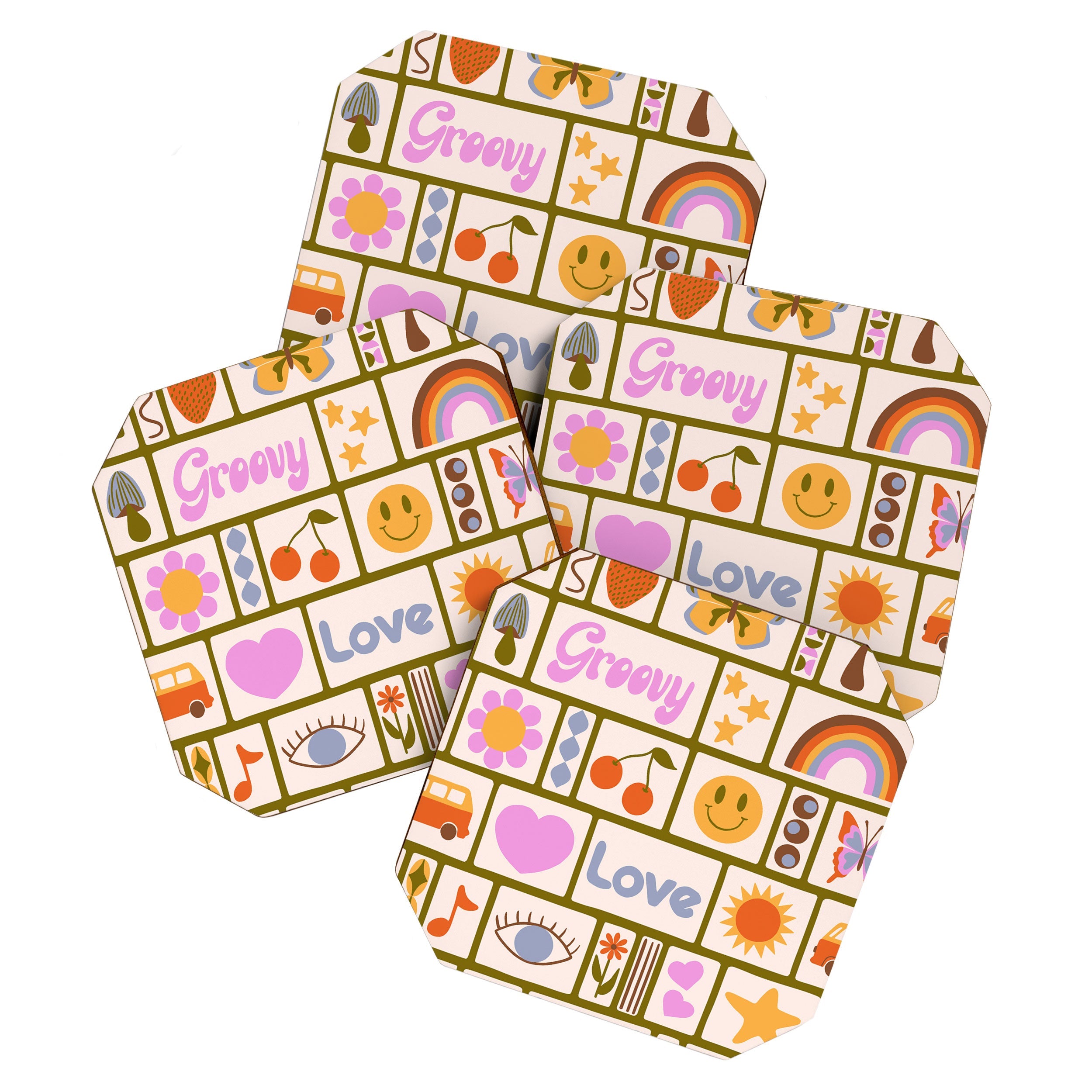 1970s Retro Pop Culture Icons Coaster