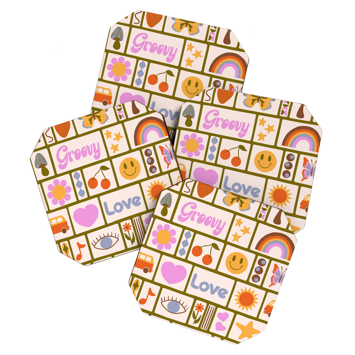 1970s Retro Pop Culture Icons Coaster