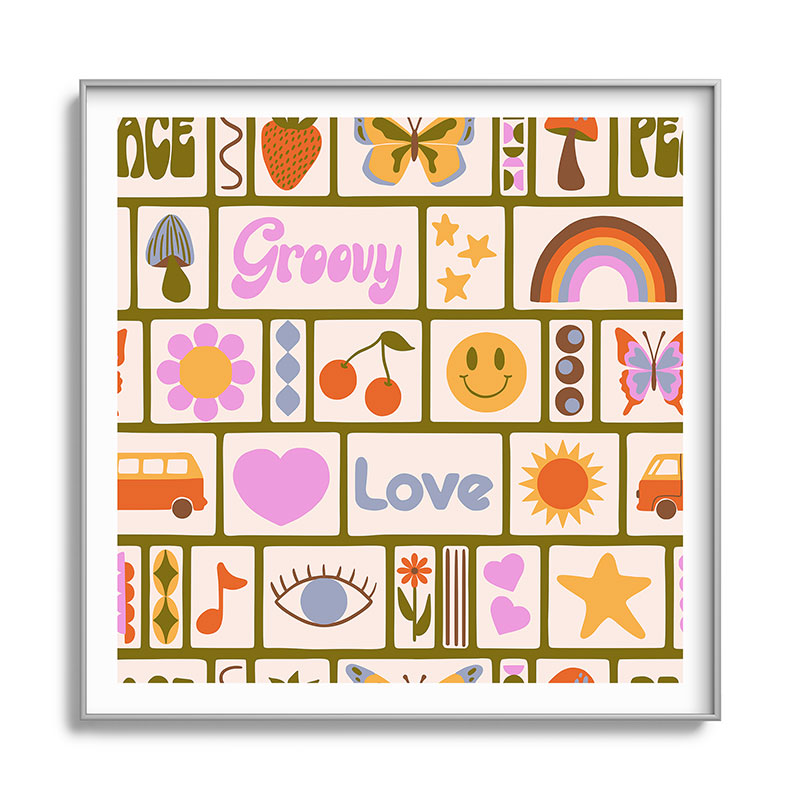 1970s Retro Pop Culture Icons Framed Art Print