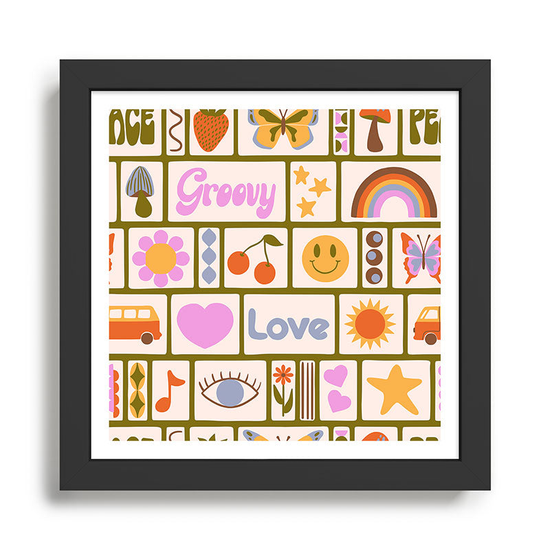 1970s Retro Pop Culture Icons Framed Art Print
