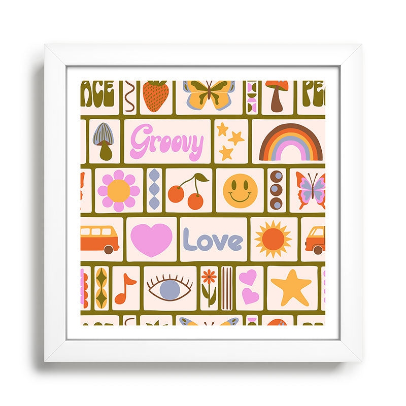 1970s Retro Pop Culture Icons Framed Art Print