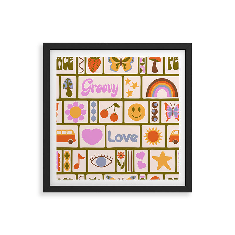 1970s Retro Pop Culture Icons Framed Art Print