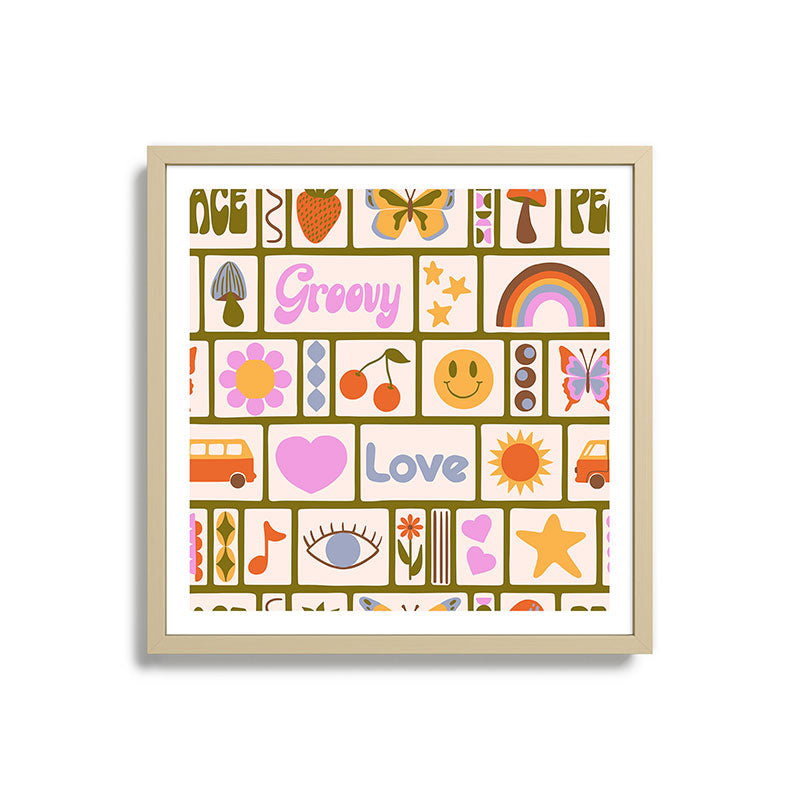 1970s Retro Pop Culture Icons Framed Art Print
