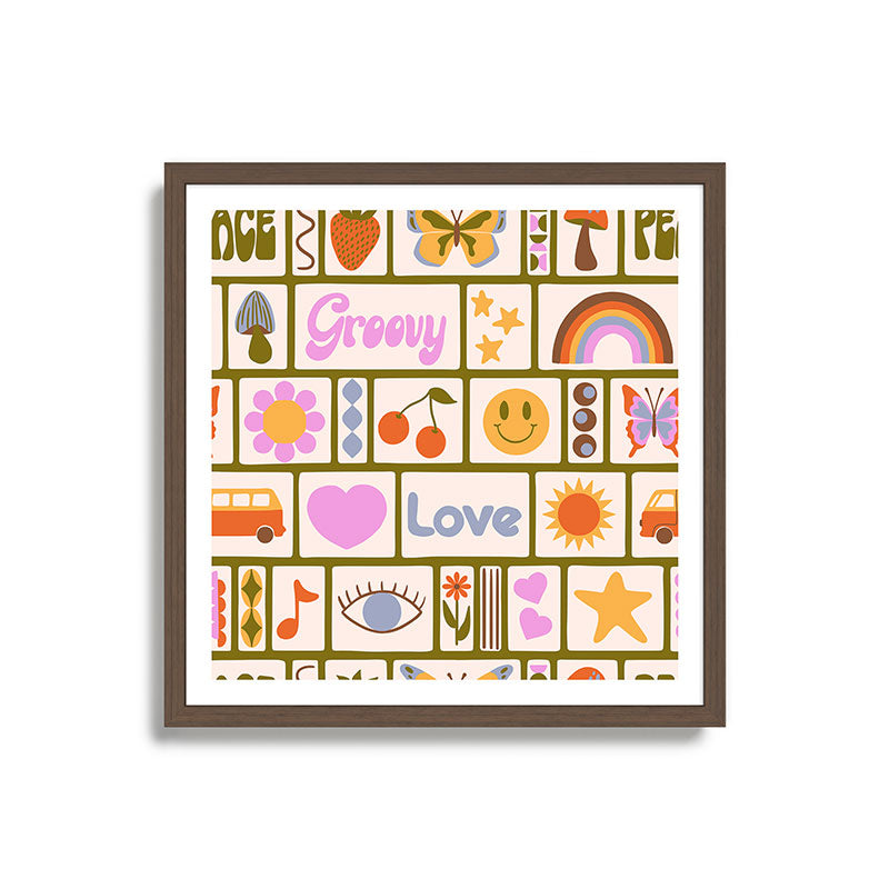 1970s Retro Pop Culture Icons Framed Art Print