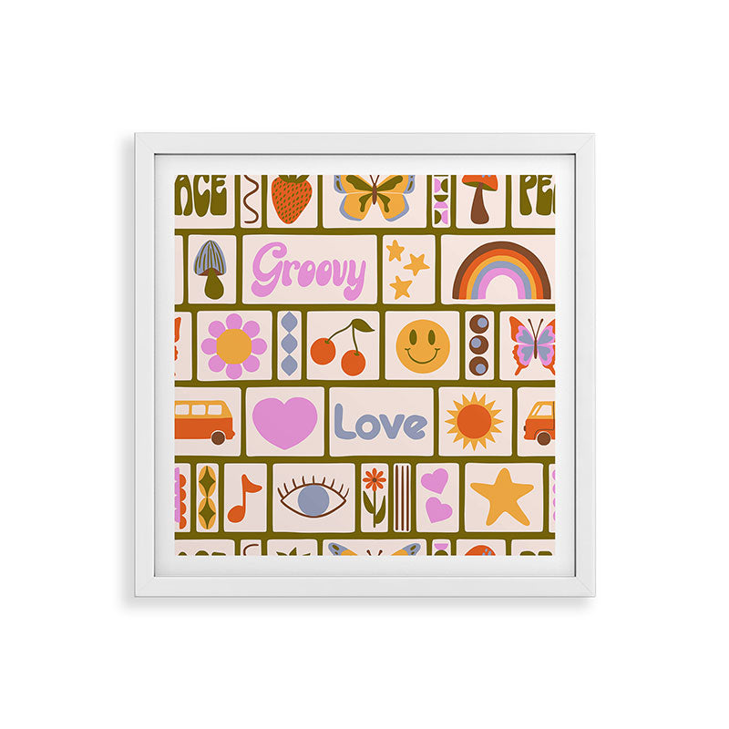 1970s Retro Pop Culture Icons Framed Art Print