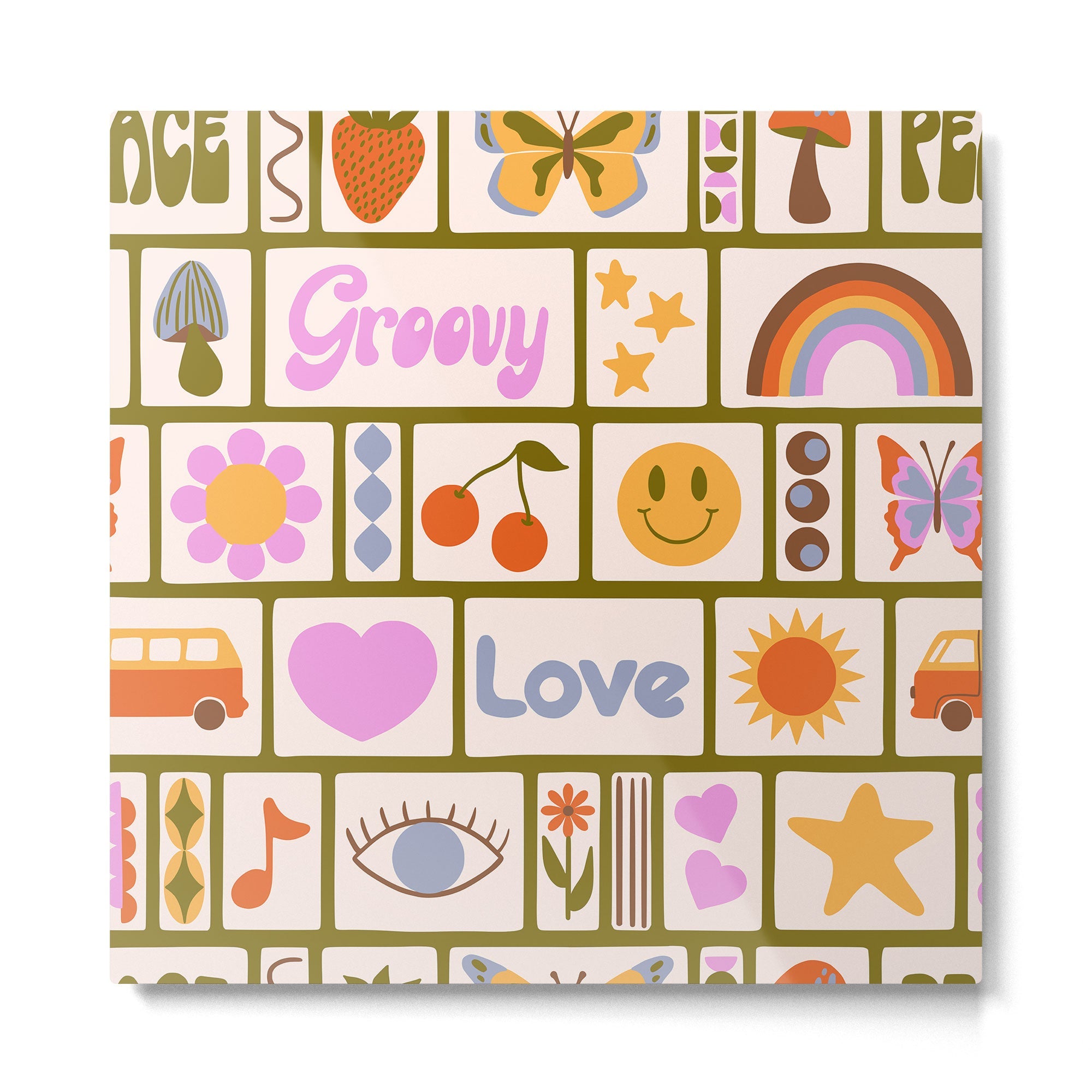 1970s Retro Pop Culture Icons Metal Print