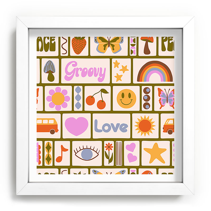 1970s Retro Pop Culture Icons Framed Art Print