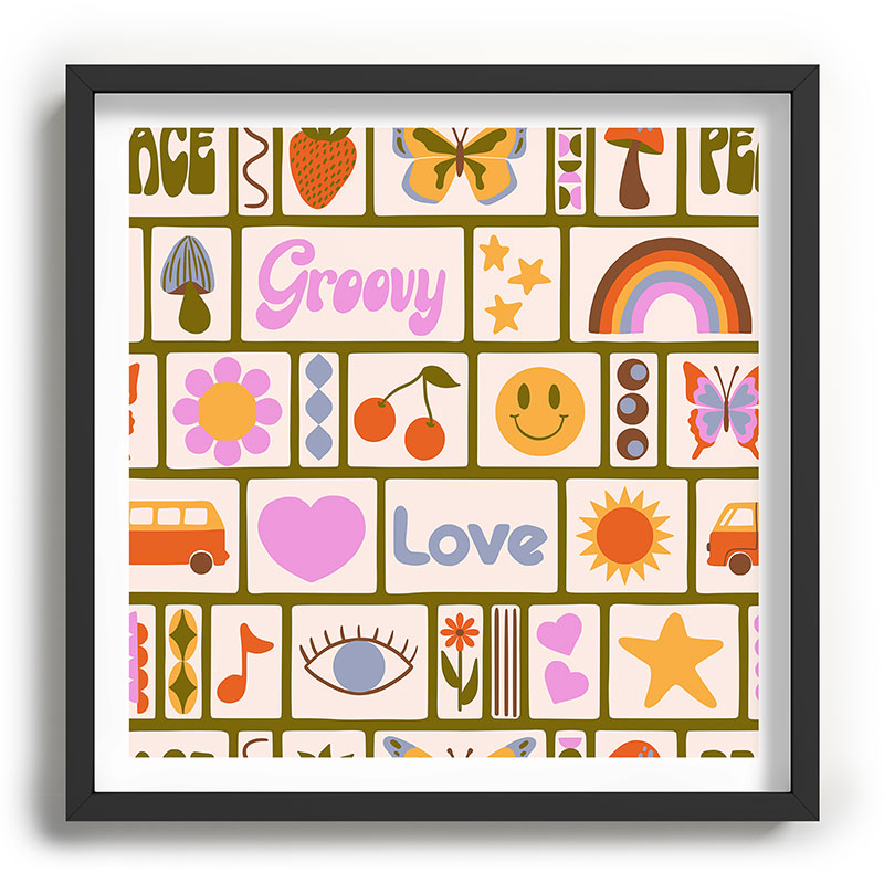 1970s Retro Pop Culture Icons Framed Art Print