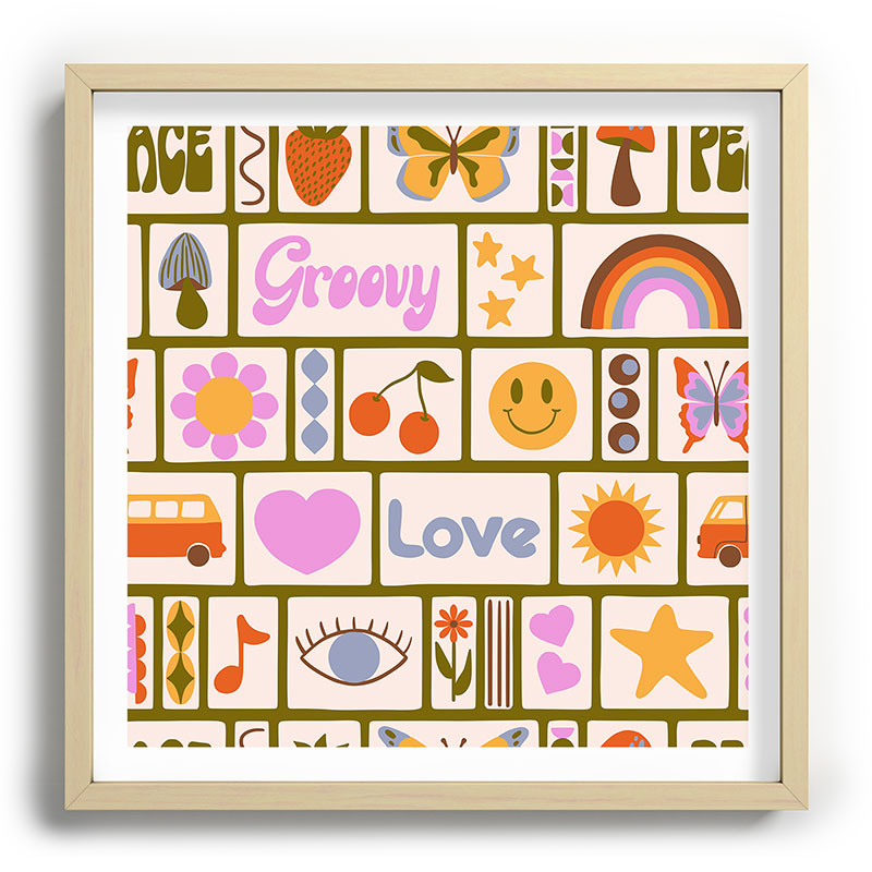 1970s Retro Pop Culture Icons Framed Art Print