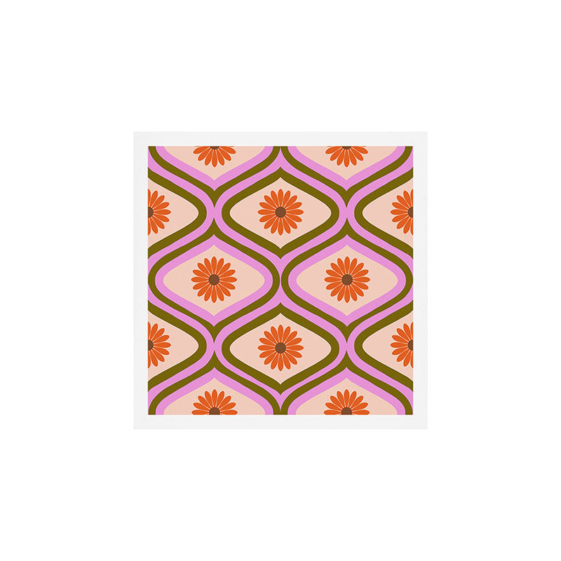 70s Disco Daisy Flower Pattern Art Print