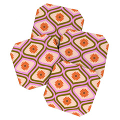 70s Disco Daisy Flower Pattern Coaster