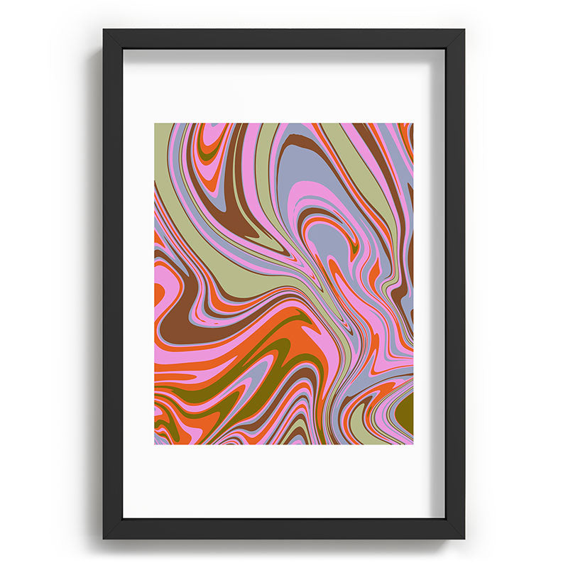70s Psychedelic Swirl Framed Art Print