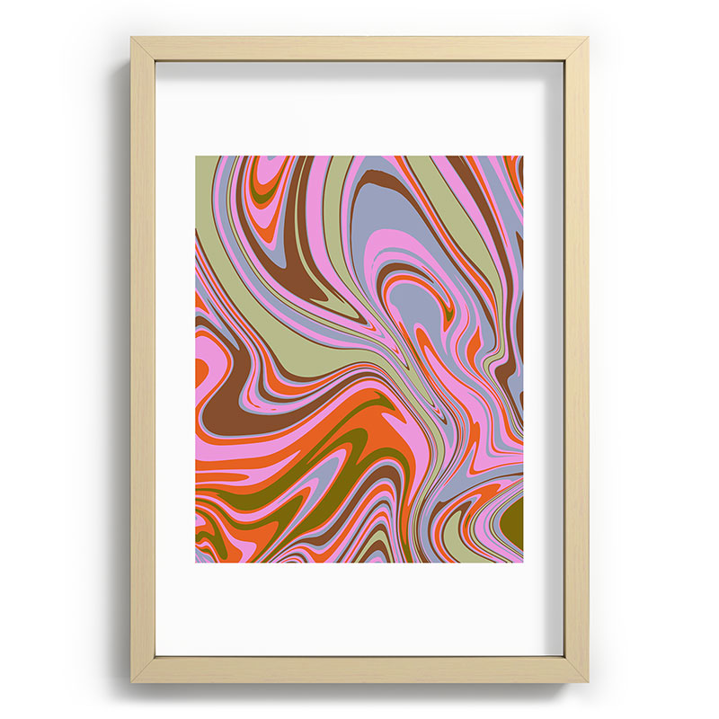 70s Psychedelic Swirl Framed Art Print