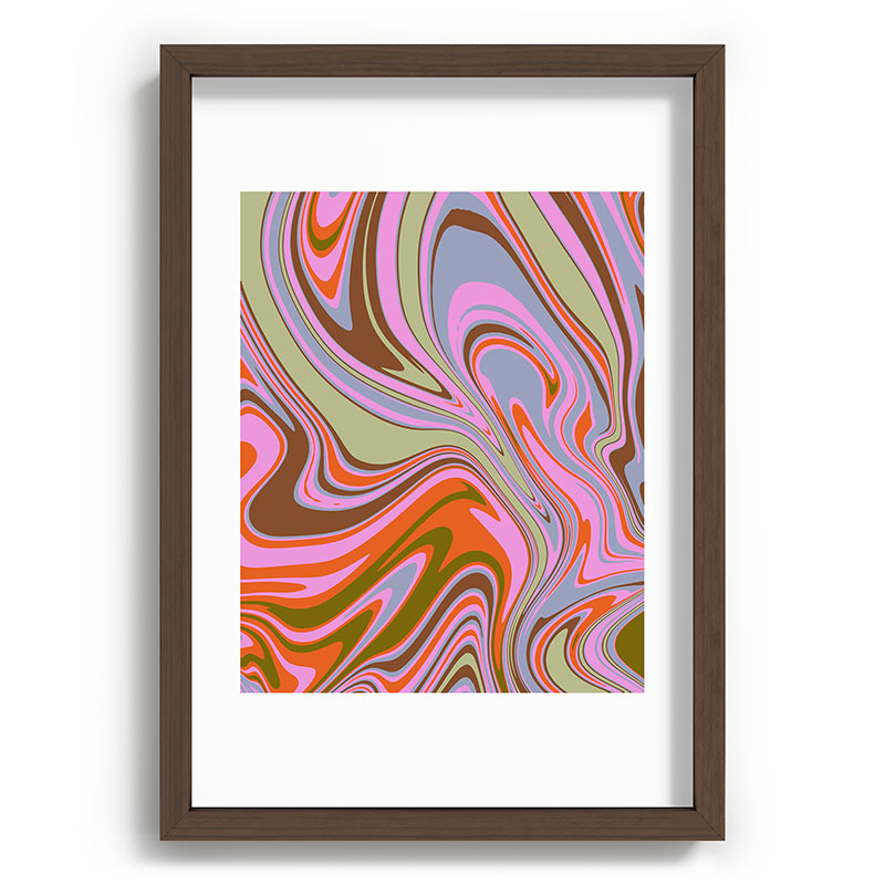 70s Psychedelic Swirl Framed Art Print